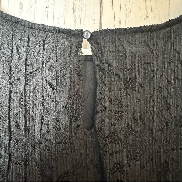 Adrianna Papell Women's Flowy Black Long Sleeve Lace Lined Blouse Sz S - Picture 9 of 10
